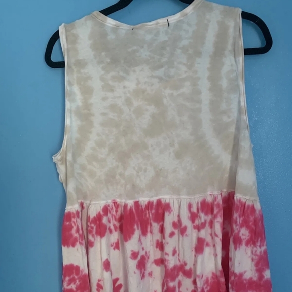 Free People Anytime Tie Dye Tank Hot Hibiscus Combo Large - Picture 6 of 8